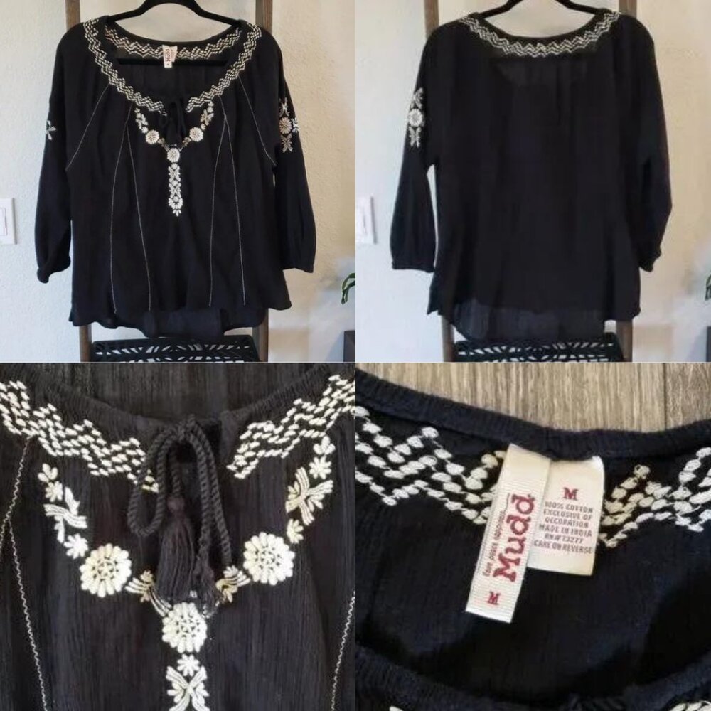 Blouse Womens Long Sleeve Sweater 3/4 Sleeve Lightweight Floral Bundle Lot S/M - Picture 7 of 11